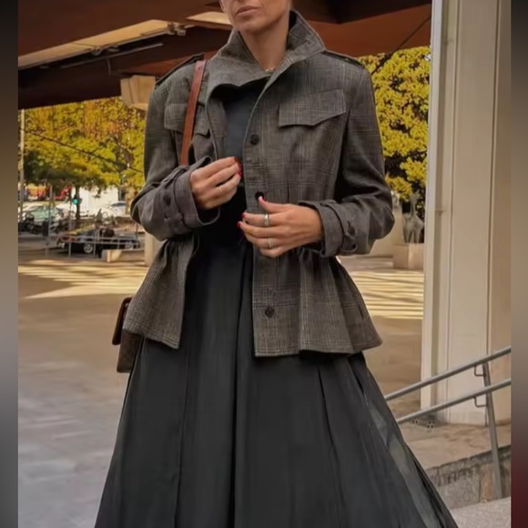 Zara Plaid Wool Blend Jacket ZW Collection - Picture 10 of 16